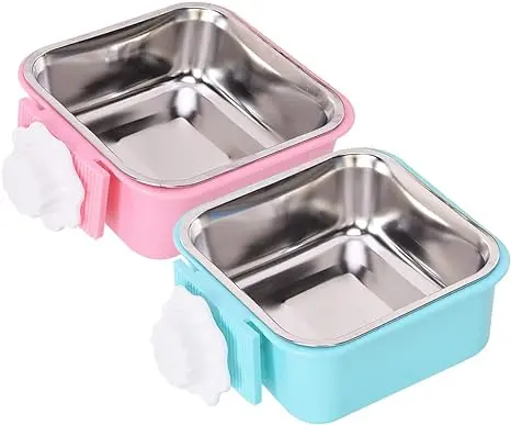 Pet food and water bowls for crates